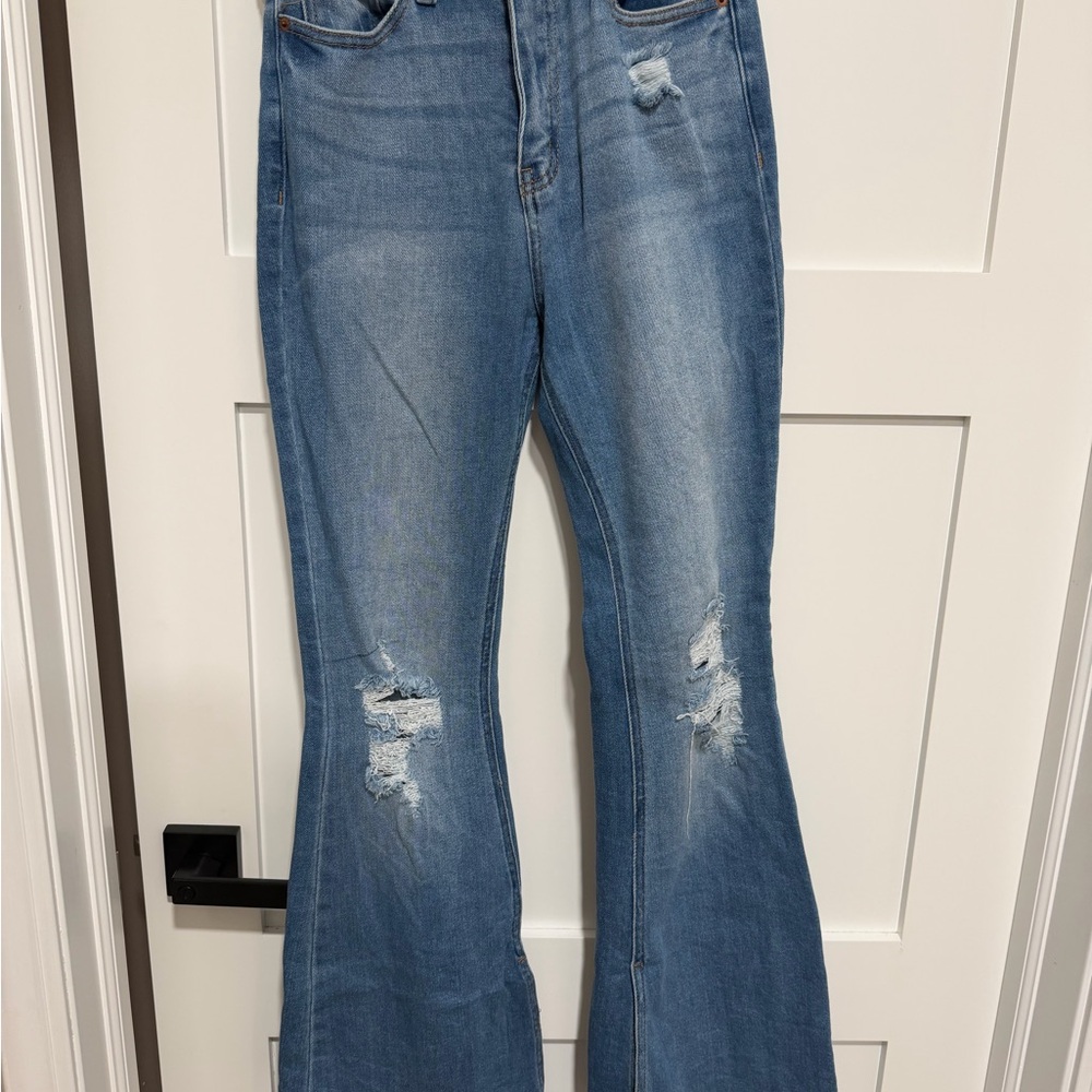 Women's Blue Distressed Jeans